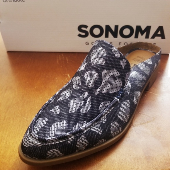 Mules Blue Leopard Denim Look Sonoma Kelly - Picture 6 of 8